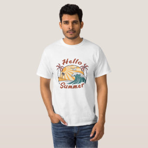 Camiseta Sun, Sand & Waves: Boas-vindas ao Verão