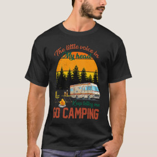 Camiseta Sun Set Retro Acampamento Acampamento Pequena Voz