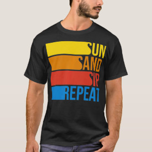 Camiseta Sun Sip & Repeat Beach Vacat Weather