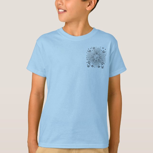 Camiseta Sun Stars Antiguamente Night Sky Medieval Zodieval (Frente)