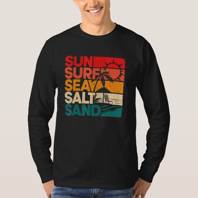 Camiseta Sun Surf Sea Sand Vintage Beach Sunset (Frente)