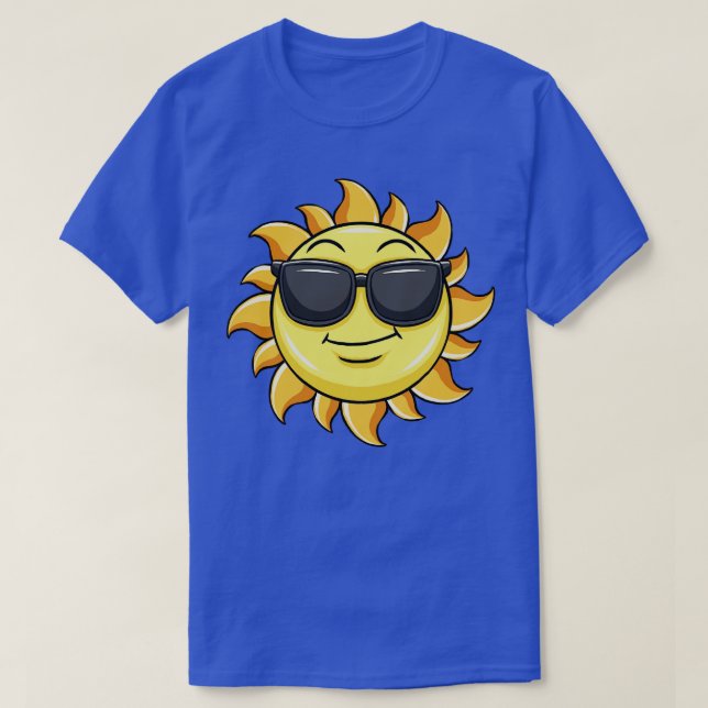 Camiseta Sun Vestindo óculos de sol Summer Beach (Frente do Design)