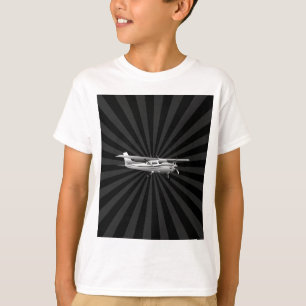 Camiseta Sunburst clássico da silhueta de Cessna dos aviõ