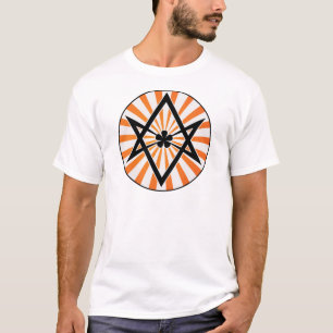 Camiseta Sunburst Unicursal da laranja do Hexagram
