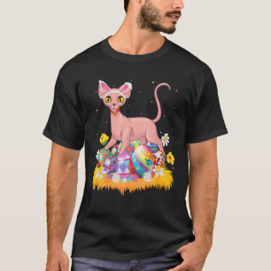Camiseta Sund de Páscoa de Gato Sphynx Cute Gato de Pásco
