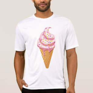 Camiseta Sundae de morango em cone de waffle com T-Sh no to