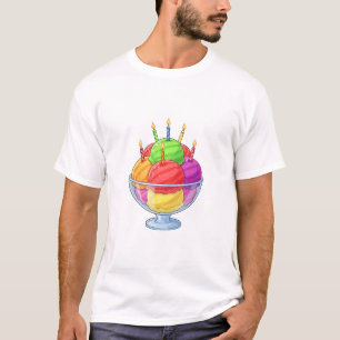 Camiseta Sundae de Sorvete de Aniversário