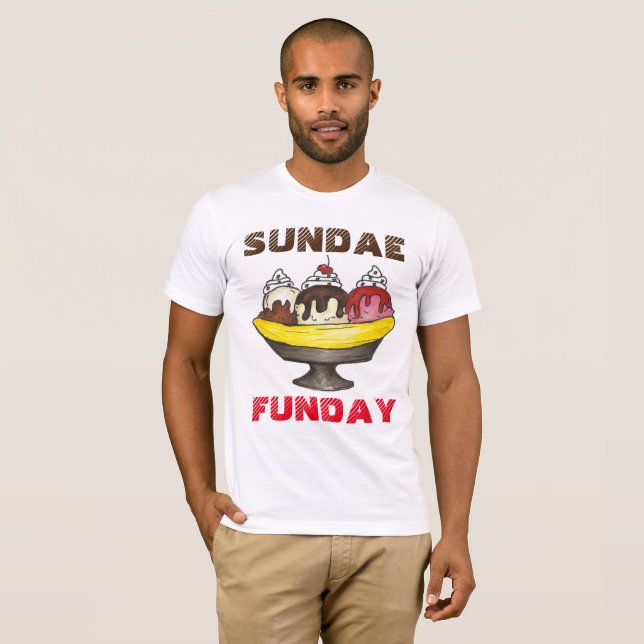 Camiseta SUNDAE (DOMINGO) Sorvete FUNDAY Banana Comida (Frente Completa)