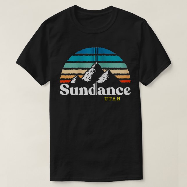Camiseta Sundance, Utah USA Ski Resort 1980s Retro Zip  (Frente do Design)
