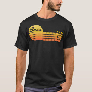 Camiseta Sundown Groove Retro Bass Guitar Vibes