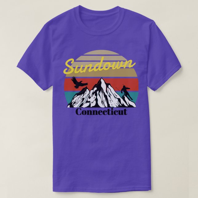 Camiseta Sundown ski Connecticut (Frente do Design)