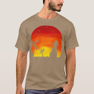 Camiseta Sundown Snowman Under Palm Trees Beach Christmas I