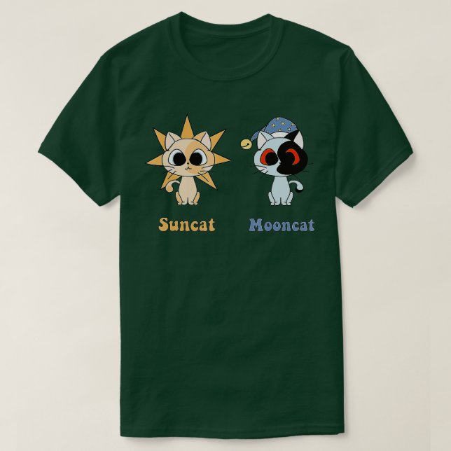Camiseta Sundrop e Moondrop como Fnaf Security Breach cats (Frente do Design)