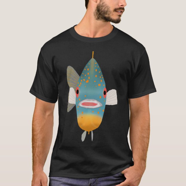 Camiseta Sunfish com manchas laranja - Cabeça de peixe (Frente)
