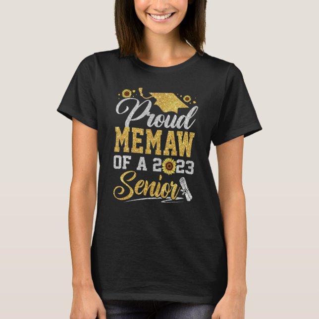 Camiseta Sunflower 2023 Proud Memaw Of A 2023 Senior Gradua (Frente)