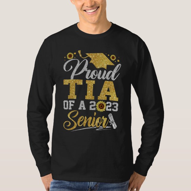 Camiseta Sunflower 2023 Proud tia Of A 2023 Senior Graduati (Frente)