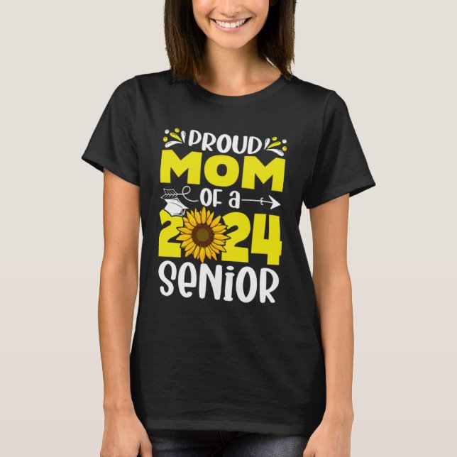 Camiseta Sunflower 24  Proud Mom of a Class of 2024 24 Seni (Frente)