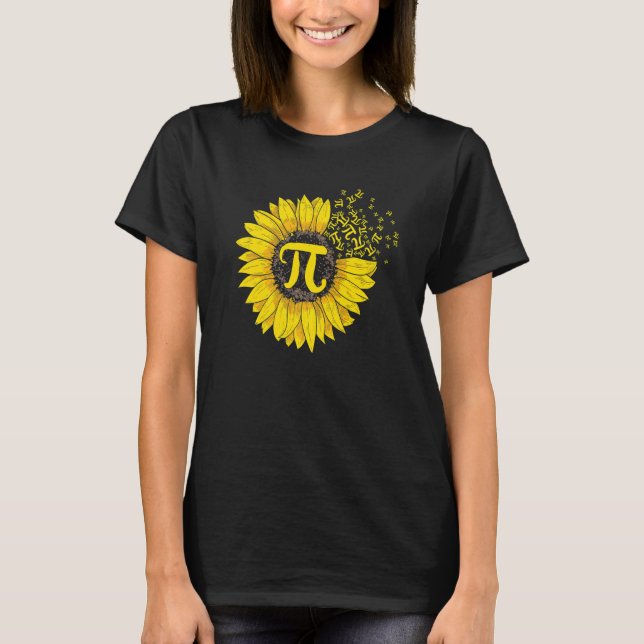 Camiseta Sunflower 3 14 Pi Number Symbol 100th day of Schoo (Frente)