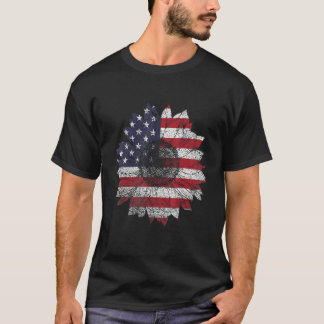 Camiseta Sunflower 4th Of July  Women American Flag Patriot