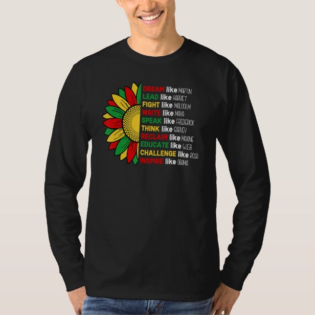 Camiseta Sunflower African Roots Melanin Black History Blac (Frente)