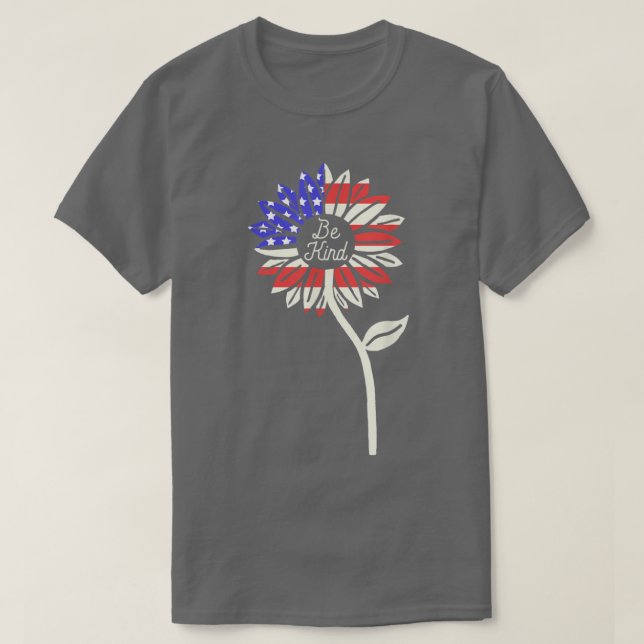 Camiseta Sunflower American Flag (Frente do Design)
