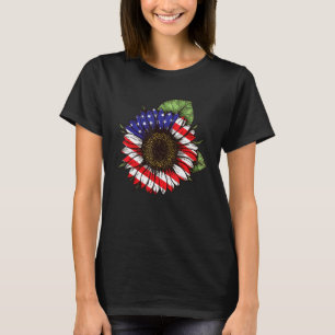 Camiseta Sunflower American Flag Independência 4 De Julho P