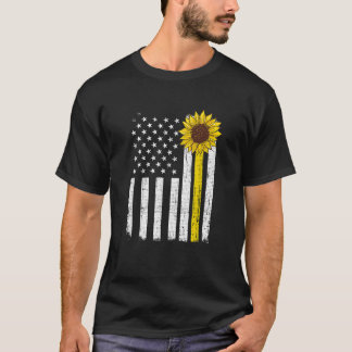 Camiseta Sunflower American Flag Vintage Patriot USA Americ