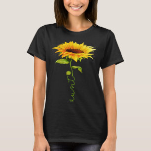 Camiseta Sunflower Aunt Dia de as mães Floral Engraçado Com