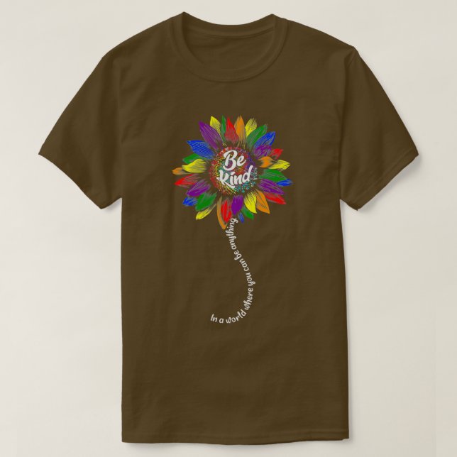 Camiseta Sunflower Autism Awareness Be Kind Puzzle Mom Supp (Frente do Design)