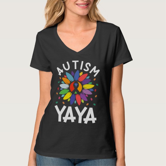Camiseta Sunflower Autism Awareness Day Matching Family Aut (Frente)