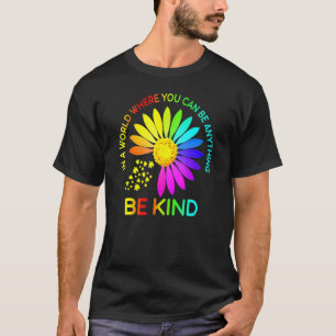 Camiseta Sunflower Be Kind Quebra-cabeça suportam consciênc