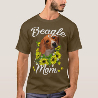 Camiseta Sunflower Beagle Mãe Cachorro Mãe Dia de as mães