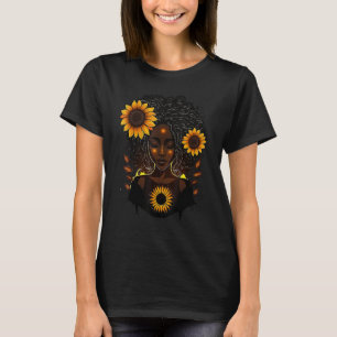 Camiseta Sunflower Black Girl Queen Black History Mês