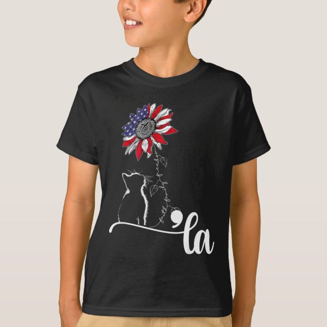 Camiseta Sunflower Cat Comma La Kamala Harris Para Presiden (Frente)