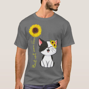Camiseta Sunflower Cat Lover Melhor Gato Mãe De Dia de as m
