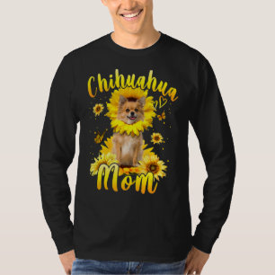 Camiseta Sunflower Chihuahua Mãe Dia de as mães