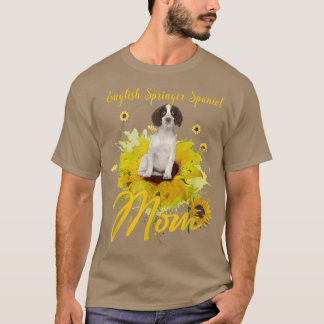 Camiseta Sunflower English Springer Spanel Mamãe Cachorro L