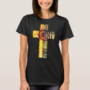 Camiseta Sunflower Faith Cross Medo Nenhum Mau Christian Ul