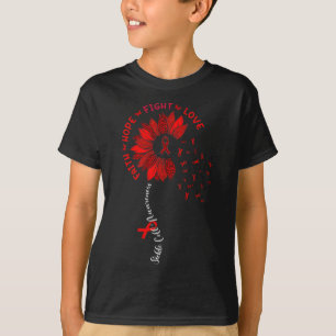 Camiseta Sunflower Faith Hope ama Fatiga Fóssea Adorável