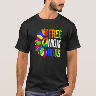 Camiseta Sunflower Free Mãe Abraça Rainbow Orgulho gay Lgbt