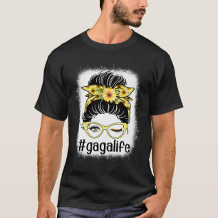 Camiseta Sunflower Gaga Life Messaging Bun Bleaches Mãe da