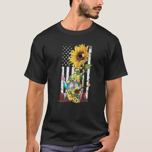 Camiseta Sunflower Gnomo Tocando Violão Hippie Gnomos Com (Frente)