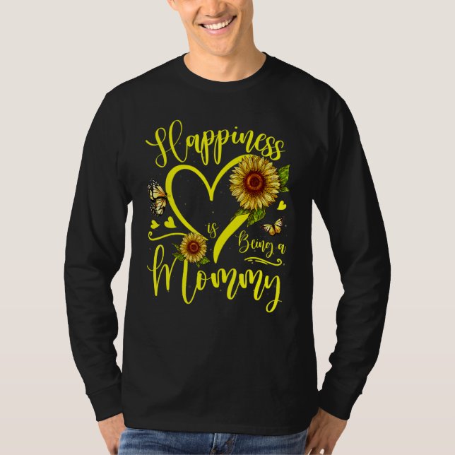 Camiseta Sunflower Heart Happiness Is Being A Mommy (Frente)