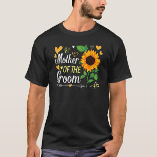 Camiseta Sunflower Heart Madre Do Groom Husband Esposa W