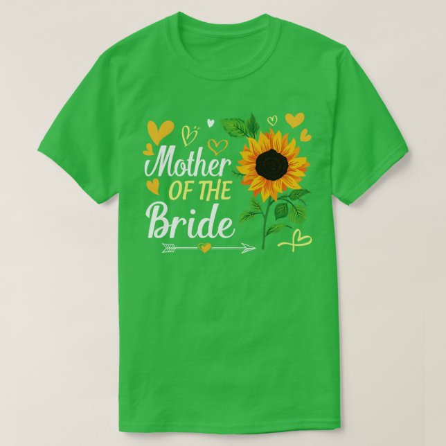 Camiseta Sunflower Heart Mãe Da Noiva Hus Wife Weddi (Frente do Design)