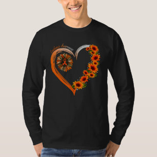 Camiseta Sunflower Heart Setembro Vestimos Leucemia Laranja