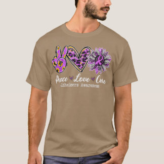 Camiseta Sunflower Hippie Peace Love Cure Alzheimers Awaren