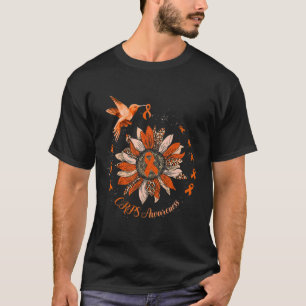 Camiseta Sunflower Hummingbird Orange Ribbon CRPS Warrior