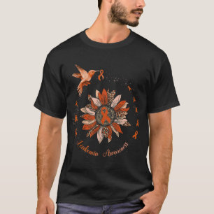 Camiseta Sunflower Hummingbird Orange Ribbon Leuemia Warri