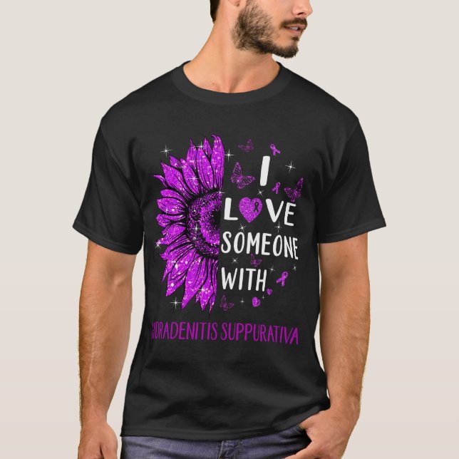Camiseta Sunflower I Love Alguém Hidradenitis Suppurativa (Frente)
